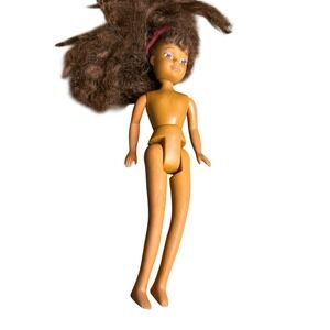 Vintage‎ 1992 Kid Kore Doll Brown Skin Brown Hair Red Headband 6 Inch Toy Retro